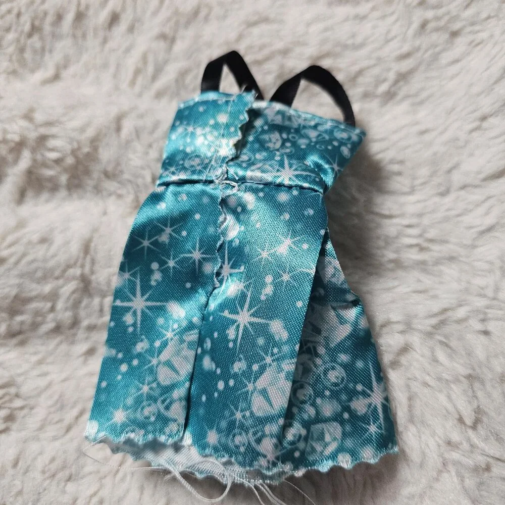 Blue Fashion Doll Dress Gemstone Sparkle Diamond 1:6